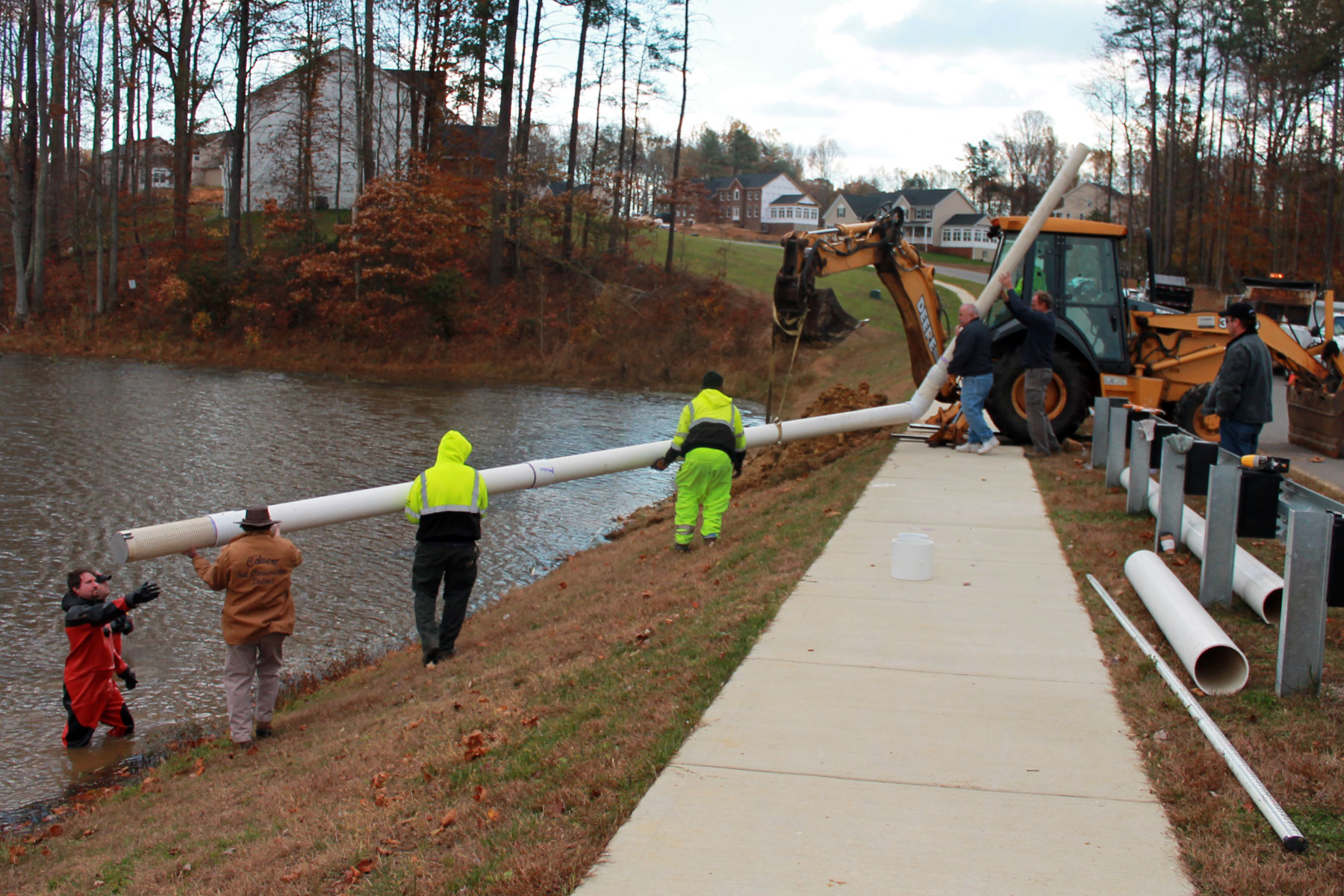 Men working on dry hydrant installation