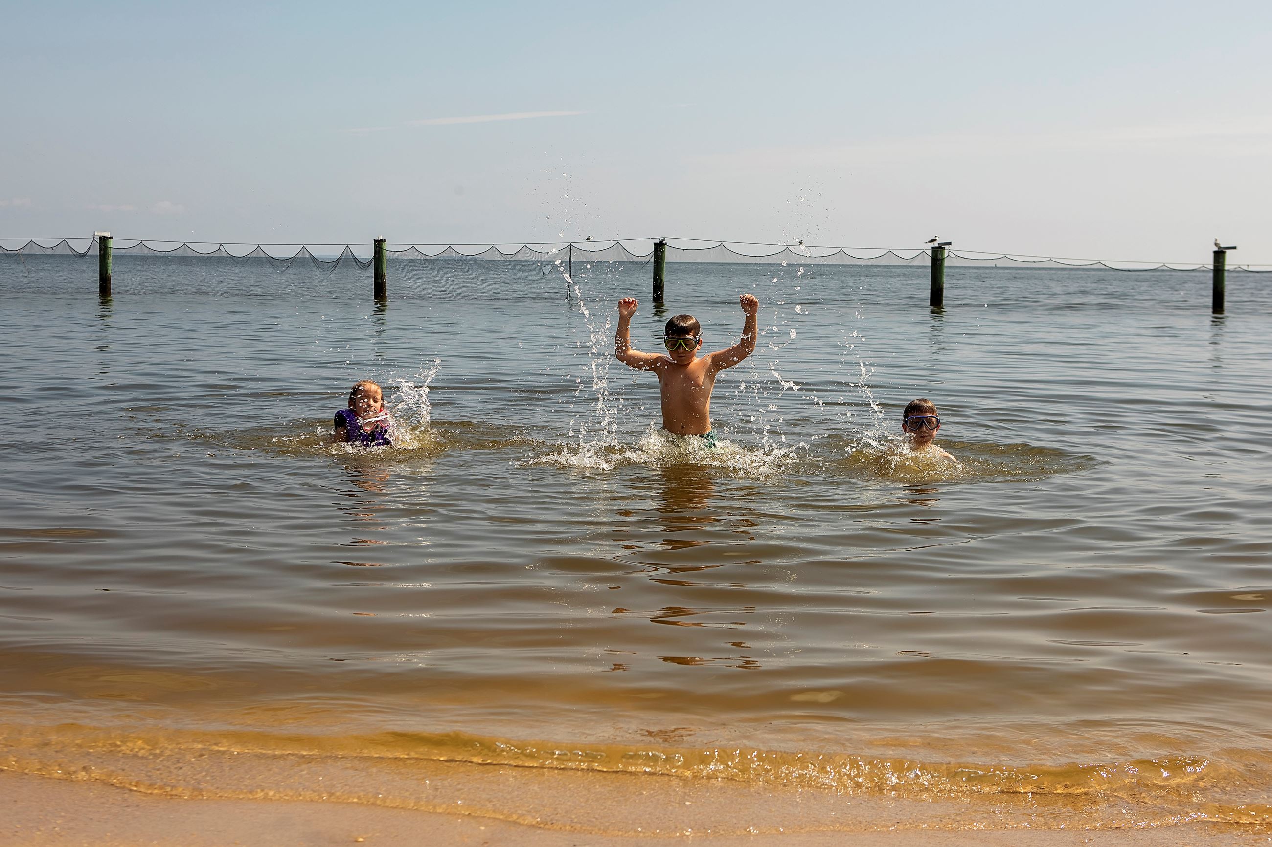 Kids playing in the water at Breezy Point