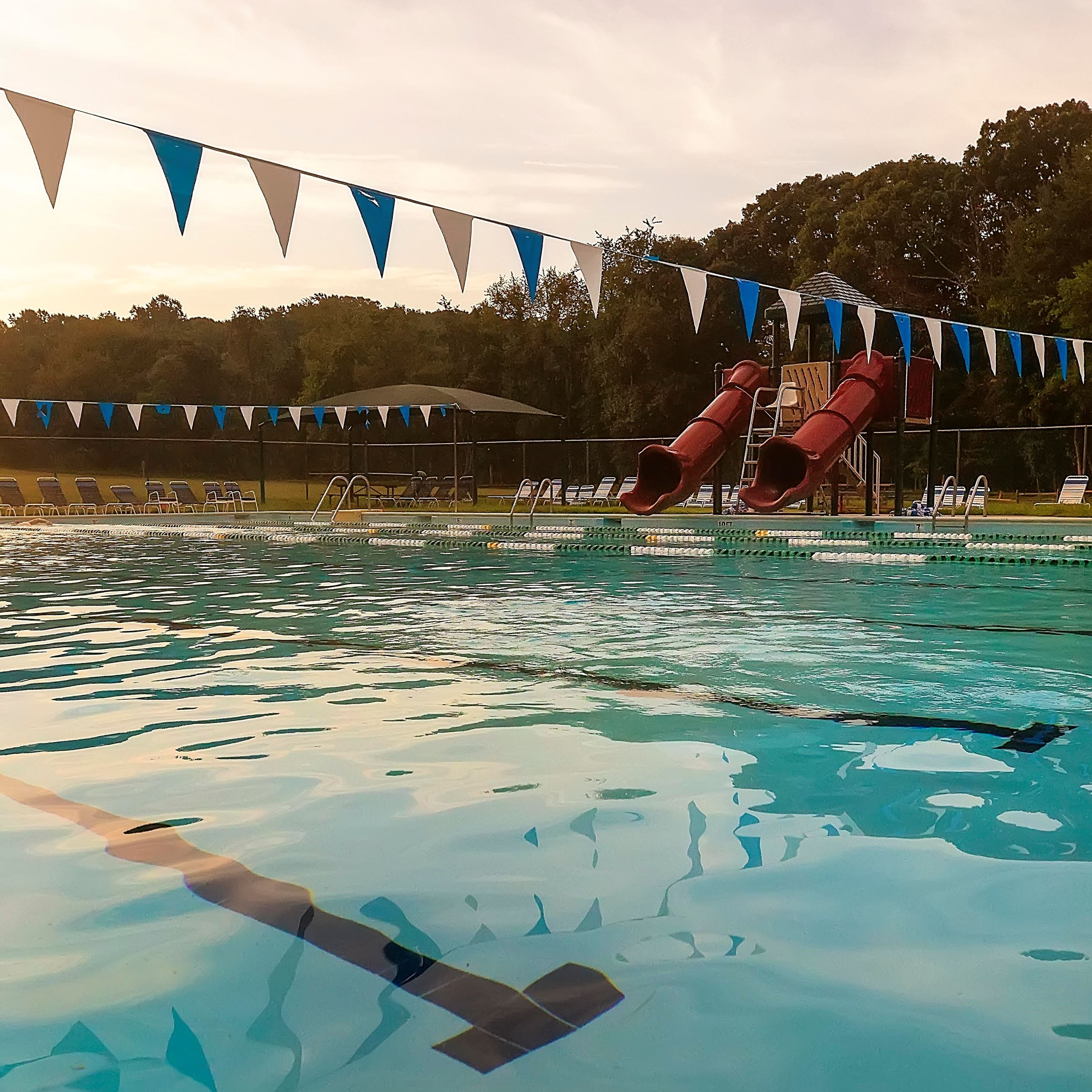 Slides and pool at Kings Landing