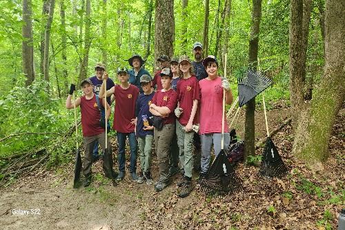 Boy Scout Volunteers at Ward Farm