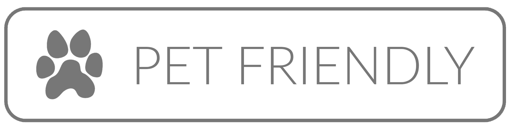 Paw print icon with the words Pet Friendly